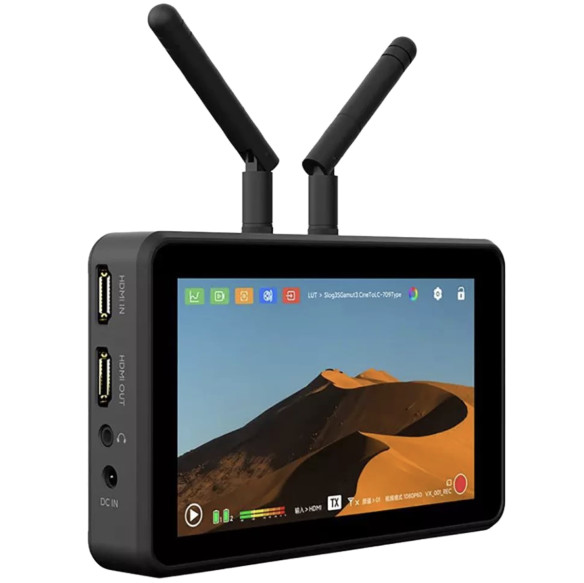 Монитор - трансивер Eagles Hero Saturn 7  Диагональ экрана 5.5 дюйм • Совместимость Vaxis ATOM 500 HDMI, 500 SDI, 600 KV TX, A5H • Питание сетевой адаптер, NP-F х2 • Вход 12В • 3D-LUT • Передача сигнала 5.8G • Рабочая дистанция 150 м • Сенсорный дисплей • Задержка 80 мс • Поддержка форматов 1080p, 1080i, 720p • Поддерживаемые форматы MPEG-4 • Подключение наушников • Частотный диапазон 5.1 — 5.8 ГГц

