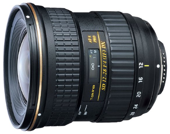Объектив Tokina 12-28mm f/4.0 AT-X PRO DX для Nikon  Широкоугольный Zoom-объектив • крепление Nikon F, встроенный мотор • 12 - 28 мм, F4 • Для неполнокадровых фотоаппаратов • Автоматическая фокусировка • Вес: 530 г
