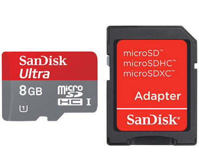 Карта памяти SanDisk Ultra microSDHC 8 Gb Class 10 UHS-I 30 MB/s + Adapter  Карта памяти SanDisk • microSDHC • 8 Гб • Class 10 UHS-I • Скорость до 30 Мб/сек