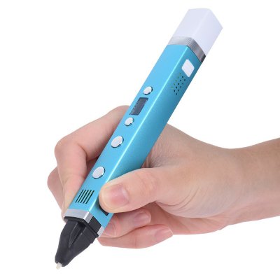 Алюминиевая 3D ручка MyRiwell RP100C Light Blue с LCD-дисплеем и USB-зарядкой