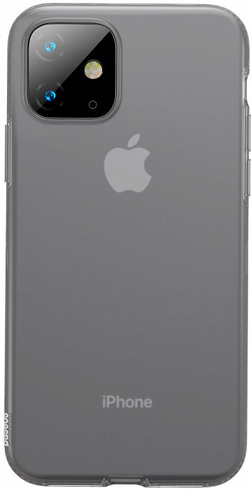 Чехол Baseus Jelly Liquid Silica Gel Transparent Black для iPhone 11  Укороченные бортики вдоль экрана • Изготовлен из качественного силикона • Защищает от царапин • Элегантный дизайн