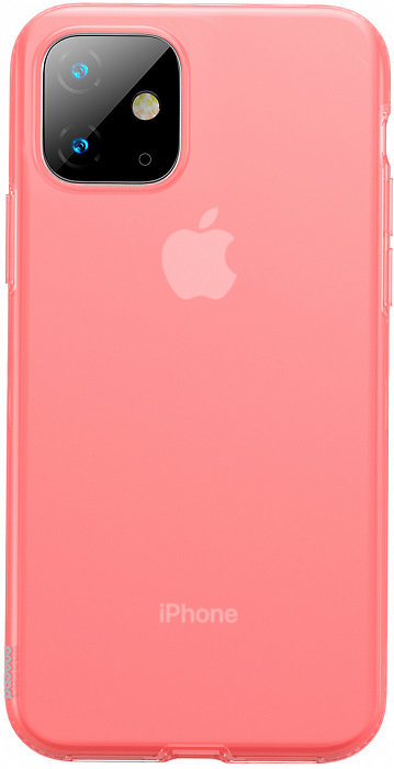 Чехол Baseus Jelly Liquid Silica Gel Transparent Red для iPhone 11  Укороченные бортики вдоль экрана • Изготовлен из качественного силикона • Защищает от царапин • Элегантный дизайн
