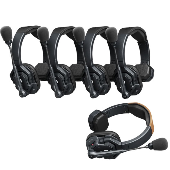 Беспроводной интерком Eagles Hero Steadicom SE GL 5S  Master + 5 Remote • Режим модуляции GFSK • Рабочая дистанция 350 м • Передача сигнала 2.4G • Количество гарнитур 6 шт • Чувствительность -90 дБ • Мощность передатчика 125.9 мВт • Искажение 1% • Ёмкость аккумулятора 770 мАч • SPL максимальный 115 дБ • Сигнал/шум 71 дБ SPL • Дополнительные функции ENC (шумоподавление окружения)