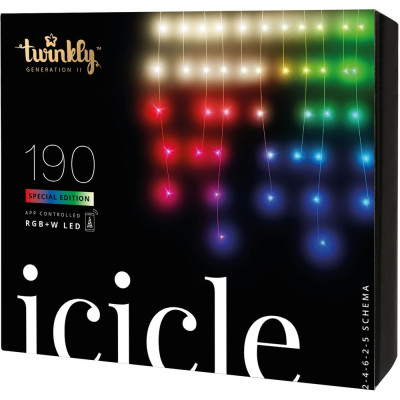 Смарт-гирлянда бахрома Twinkly Icicle (Multicolor + White edition) 5 м (TWI190SPP-TEU)