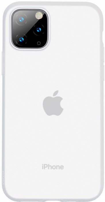 Чехол Baseus Jelly Liquid Silica Gel Transparent White для iPhone 11 Pro  Укороченные бортики вдоль экрана • Изготовлен из качественного силикона • Защищает от царапин • Элегантный дизайн