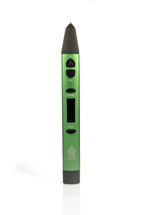 3D ручка Spider Pen Kid Green  3D-ручка с OLED-дисплеем из облегченного сплава • Использует низкотемпературный и не токсичный пластик Unid Kid • Работает от USB и от сети • Регулировка температуры и скорости подачи • Демо-комплект пластика в подарок