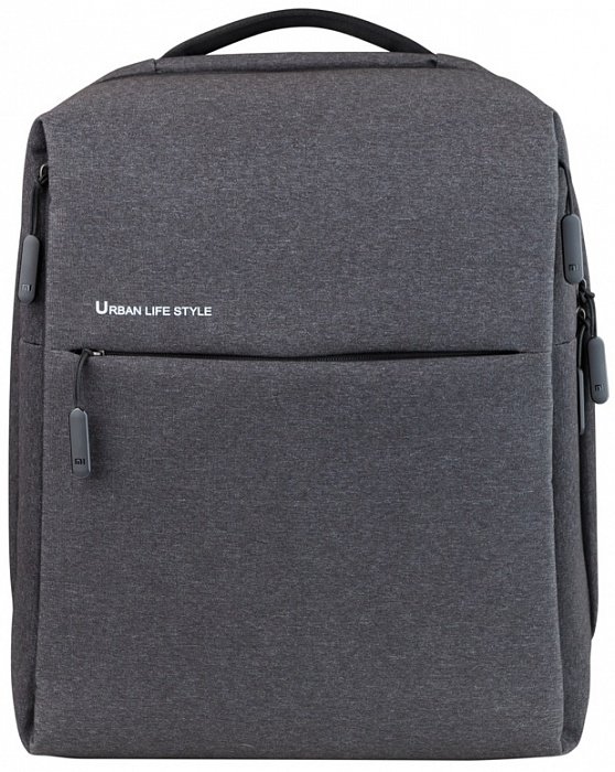 Городской рюкзак Xiaomi Simple Urban Life Style Backpack Dark Grey для ноутбука до 14&quot;  Водонепроницаемое покрытие • Стильный внешний вид • 4-ре вместительных отделения • Три наружных кармана • Пластина из марганцовистой стали