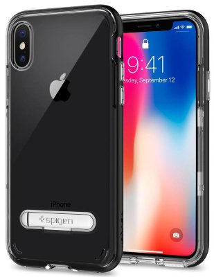 Чехол Spigen для iPhone X/XS Crystal Hybrid Black 057CS22147