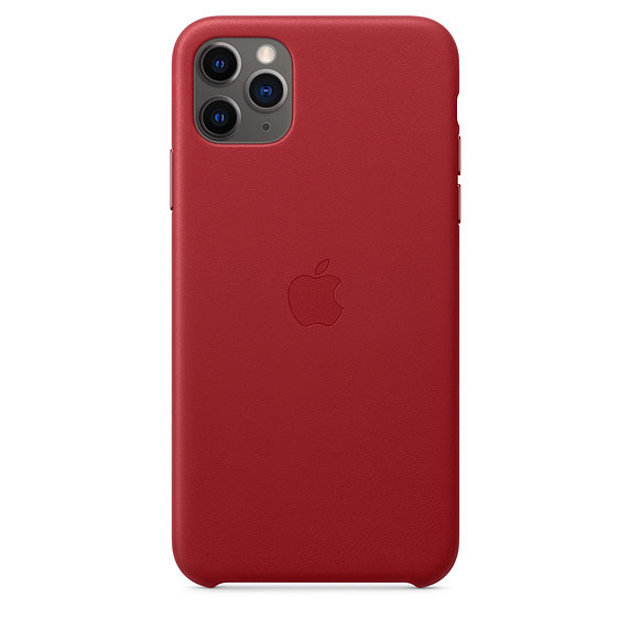 Кожаный чехол для Apple Leather Case PRODUCT RED (Красный) iPhone 11 Pro Max  Оригинальный аксессуар • Премиальное качество • Кожа европейского производства • Продуманная эргономика • Алюминиевые накладки на кнопки