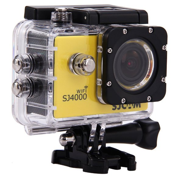 Экшн-камера SJCAM SJ4000 WiFi Yellow  Видео Full HD 1080p • Матрица 3 МП (1/2.33") • Wi-Fi • Встроенный цветной дисплей 1.5" • Угол обзора 170º • Подводная съемка до 30 метров • Цифровой зум 4x • Солидный набор креплений в комплекте