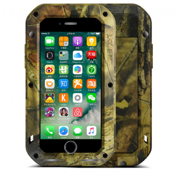 Противоударный чехол Love Mei Camo Series Jungle для iPhone 8/7  Противоударный и пылезащищенный чехол, выполненный из высококачественного алюминия