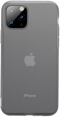 Чехол Baseus Jelly Liquid Silica Gel Transparent Black для iPhone 11 Pro Max  Укороченные бортики вдоль экрана • Изготовлен из качественного силикона • Защищает от царапин • Элегантный дизайн