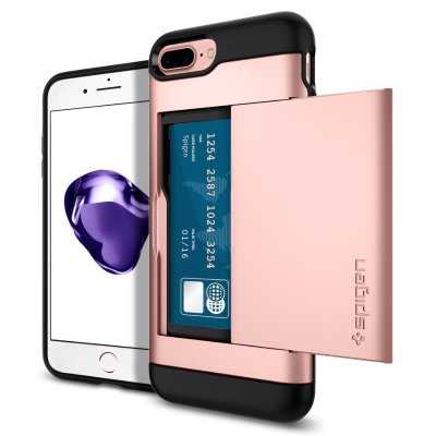 Чехол-визитница Spigen для iPhone 8/7 Plus Slim Armor CS Rose Gold 043CS20527  Необычный чехол с отсеком для денег, банковских карт или визиток!