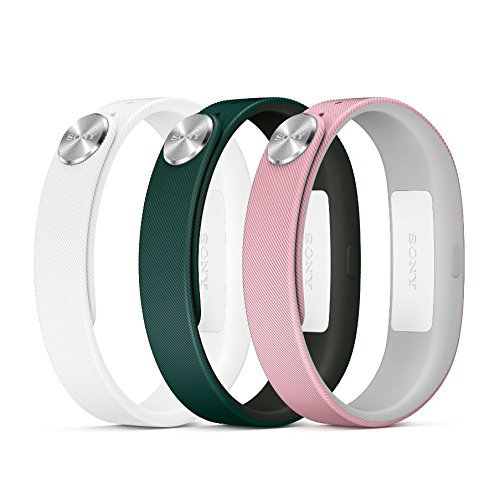 Комплект из 3х ремешков для фитнес-браслета Sony SmartBand SWR10 - Dark Green, Light Pink, White (размер L)  Комплект из 3х оригинальных ремешков для фитнес-браслета Sony SmartBand SWR10 • цвета - зеленый, розовый, белый