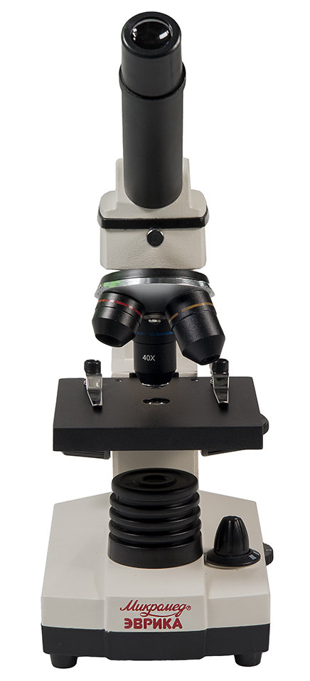 Микроскоп школьный Эврика 40х-1280х с видеоокуляром в кейсе  Микроскоп поставляется в кейсе • Встроенные осветители • Оптические элементы из стекла и металлическая конструкция • Осветители имеет регулировку яркости