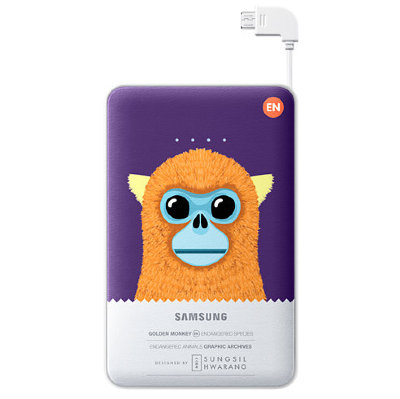 Внешний аккумулятор Samsung 11300 mAh EB-PN915 Animal Battery Pack Violet Monkey