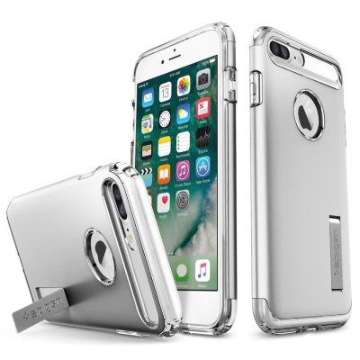 Чехол с подставкой Spigen для iPhone 8/7 Plus Slim Armor Satin Silver 043CS20313