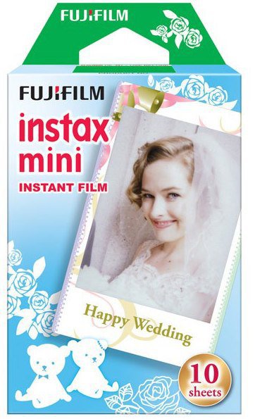 Картридж (кассета) FujiFilm Colorfilm Instax Mini Wedding 10 фото для Instax Mini 9/8/7S/25/50S/70/90/Hello Kitty  Свадебная серия Wedding • Набор на 10 кадров • размер фотографии: 86 x 54 мм • Для Fujifilm Instax серии Mini и Polaroid Pic 300