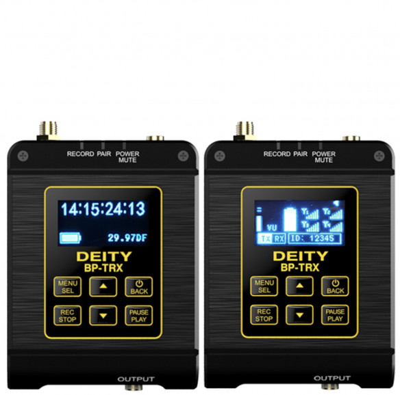 Радиосистема Deity Connect Timecode Kit (BP-TRX х2)   • Подключение:	mini Jack 3.5 мм TRS, Type-C • Передача сигнала:	2.4G • Запись звука:	моно/стерео • Рабочая дистанция:	100м • Дополнительные функции:	запись на карту памяти • Особенности конструкции:	встроенный дисплей • Питание:	встроенный аккумулятор • Время работы:	25 ч • Время зарядки:	130 мин • Совместимость:	Deity Connect