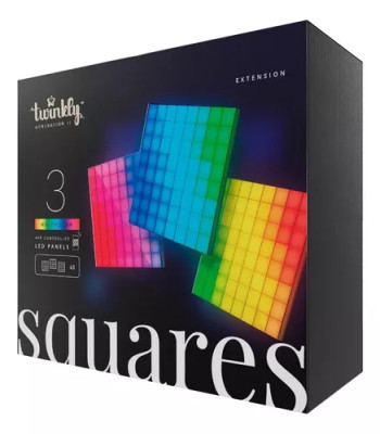 Дополнительные панели со светодиодной подсветкой Twinkly Squares RGB 3 штуки 16x16см (TWQ064STW-03-BAD)