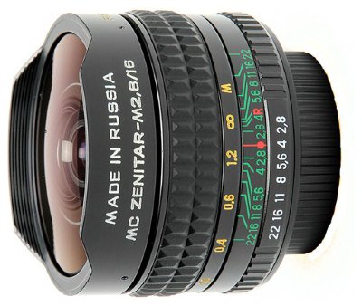 Объектив Зенит МС Зенитар-С 16mm f/2.8 Fisheye "рыбий глаз" для Canon