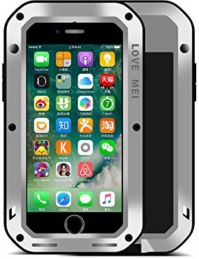 Противоударный чехол Love Mei Powerful Silver для iPhone 8/7  Противоударный чехол с защитой от влаги и пыли