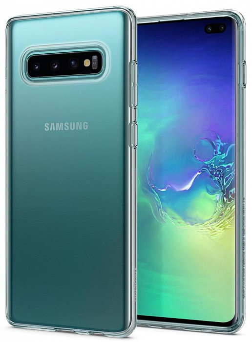 Чехол Spigen Liquid Crystal Clear (606CS25761) для Samsung Galaxy S10+  Блестки на задней панели • Простая установка • Яркий дизайн • Полупрозрачный ультратонкий форм-фактор