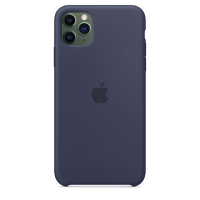 Силиконовый чехол Apple Silicone Case Midnight Blue (Темно-синий) для iPhone 11 Pro Max  Оригинальный аксессуар • Премиальное качество • Силиконовая поверхность приятна на ощупь • Продуманная эргономика • Не влияет на беспроводную зарядку
