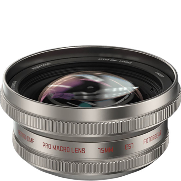 Объектив FotorGear Retro 75mm Macro для смартфона  Фокусное расстояние 75 мм • Байонет объектива T-mount (Moment T-series) • Тип объектива Macro (макро) • Материал алюминий, оптическое стекло • Угол обзора 20° • Минимальная дистанция фокусировки 400 мм • Максимальное увеличение 10х