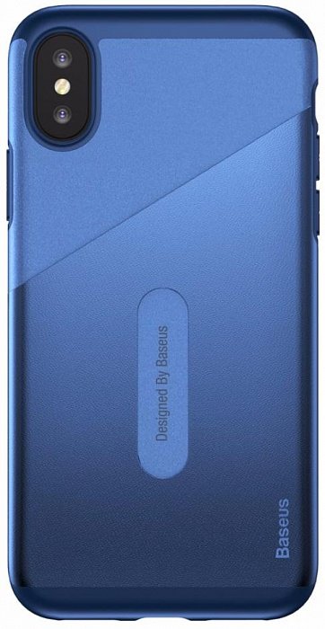 Чехол Baseus Card Pocket Case Dark Blue для iPhone X/XS  Удобство использования • Износостойкие материалы • Надежная защита • Высокое качество сборки