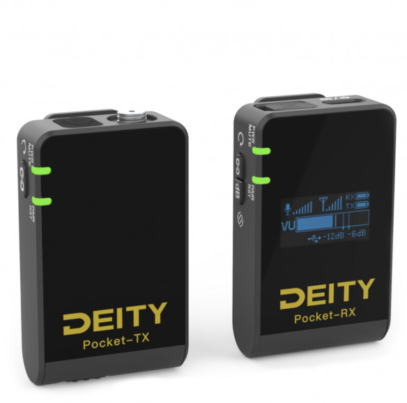 Радиосистема Deity Pocket Wireless Чёрная   • Подключение:	mini Jack 3.5 мм TRS, mini Jack 3.5 мм TRRS, Type-C • Передача сигнала:	2.4G • Запись звука:	моно • Дополнительные функции:	встроенный микрофон • Особенности конструкции:	встроенный дисплей • Питание:	встроенный аккумулятор • Время зарядки:	75 мин