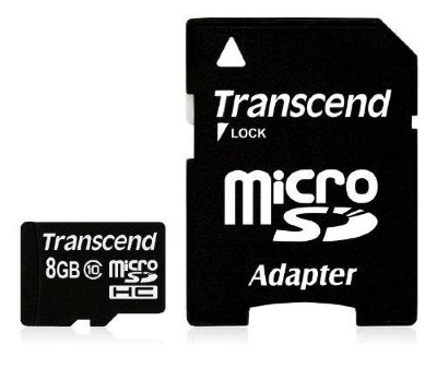 Карта памяти Transcend microSDHC 8 Gb Class 10 + Adapter