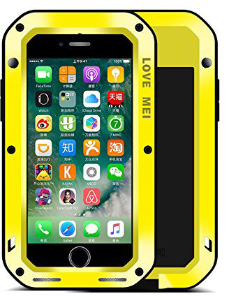 Противоударный чехол Love Mei Powerful Yellow для iPhone 8/7  Противоударный чехол с защитой от влаги и пыли