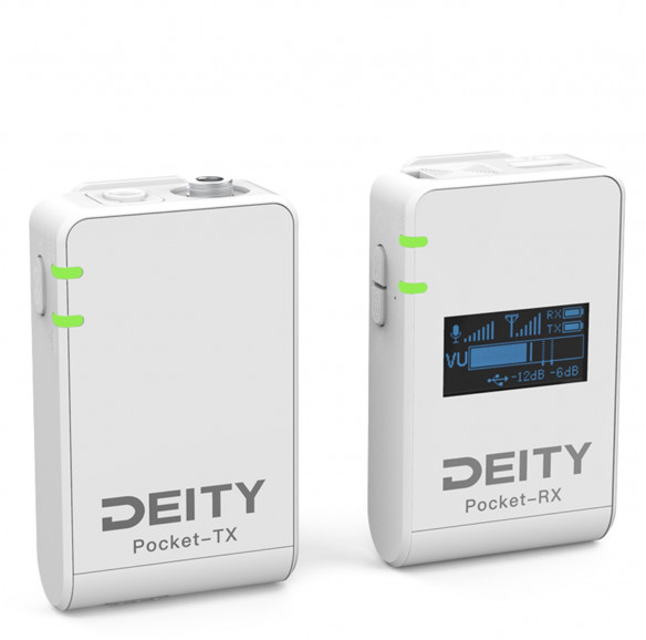 Радиосистема Deity Pocket Wireless Белая   • Подключение:	mini Jack 3.5 мм TRS, mini Jack 3.5 мм TRRS, Type-C • Передача сигнала:	2.4G • Запись звука:	моно • Дополнительные функции:	встроенный микрофон • Особенности конструкции:	встроенный дисплей • Питание:	встроенный аккумулятор • Время зарядки:	75 мин