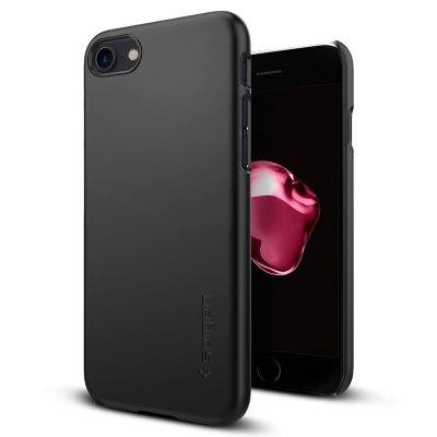 Клип-кейс Spigen для iPhone 8/7 Thin Fit Black 042CS20427  Один из самых тонких и легких чехлов для iPhone 8/7