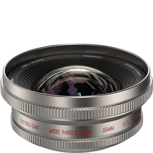 Объектив FotorGear Retro 16mm Wide Angle для смартфона  Фокусное расстояние 16 мм • Байонет объектива T-mount (Moment T-series) • Тип объектива Wide Angle (широкоугольный) • Материал алюминий, оптическое стекло • Угол обзора 110° • Минимальная дистанция фокусировки 100 мм • Максимальное увеличение 0.5x