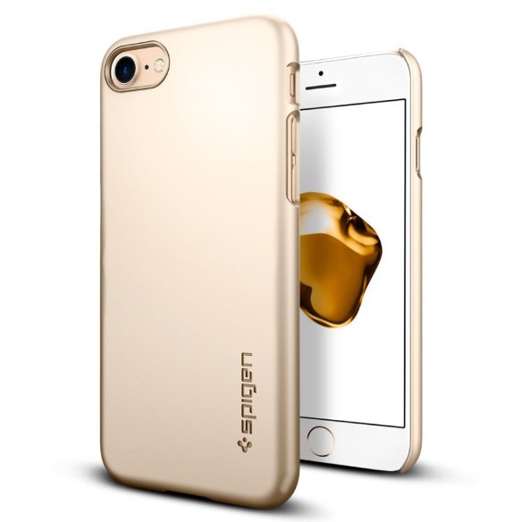 Клип-кейс Spigen для iPhone 8/7 Thin Fit Champagne Gold 042CS20732  Один из самых тонких и легких чехлов для iPhone 8/7