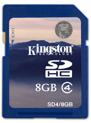 Карта памяти Kingston SDHC 8 Gb Class 4  Карта памяти Kingston • SDHC • 8 Гб • Class 4