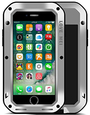 Противоударный чехол Love Mei Powerful Silver для iPhone 8/7Plus  Противоударный чехол с защитой от влаги и пыли для iPhone 8/7 Plus