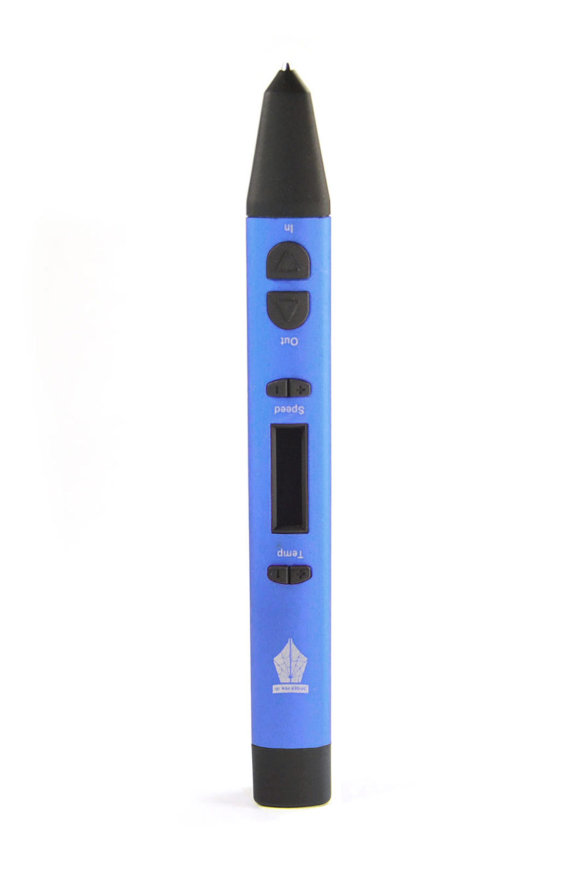 Алюминиевая 3D ручка SPIDER PEN PRO Royal Blue с OLED-дисплеем и USB-зарядкой  3D-ручка с OLED-дисплеем из облегченного сплава • Работает от USB и от сети • Заправляется ABS, PLA и PRO-пластиком • Регулировка температуры и скорости подачи • Металлический носик • 10 метров пластика в подарок