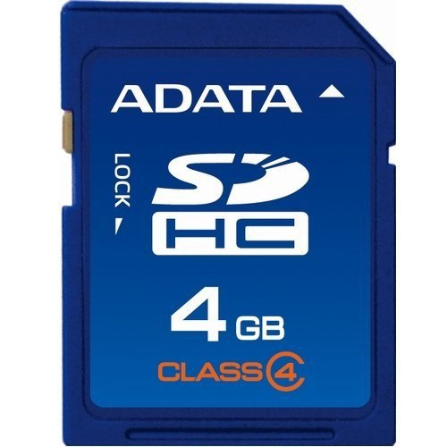 Карта памяти ADATA SDHC 4 Gb Class 4  Карта памяти ADATA • SDHC • 4 Гб • Class 4