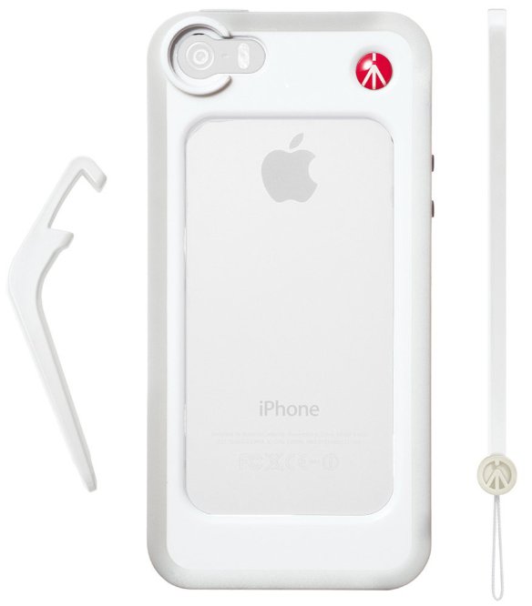 Чехол-бампер с подставкой Manfrotto KLYP+ for iPhone 5 / 5S White MCKLYP+5S-W  Чехол-бампер с поддержкой сменных объективов и аксессуаров Manfrotto  KLYP+ • Совместим с iPhone: 5 / 5s