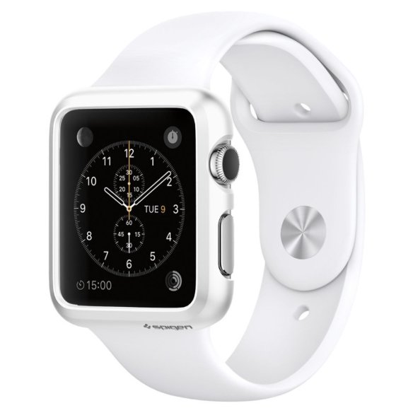 Клип-кейс Spigen для Apple Watch (42mm) Thin Fit, белый (SGP11499)  Стильный защитный бампер для Apple Watch.
