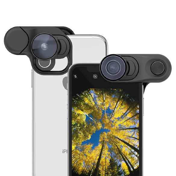 Комплект объективов Olloclip Fisheye + Super-Wide + Macro Essential Lenses для iPhone XS Max  Olloclip для iPhone XS Max — широкоугольник, макро 15x и фишай. Благодаря системе Connect X, объективы можно менять и ставить новые.