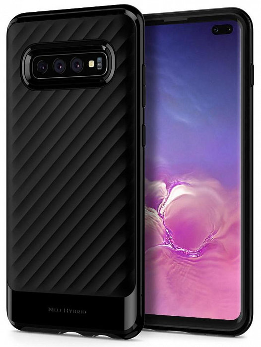 Чехол Spigen Neo Hybrid Black (606CS25773) для Samsung Galaxy S10+  Продуманная эргономика • Надежная защита
 • Завышенные бортики для камеры • Прочные материалы