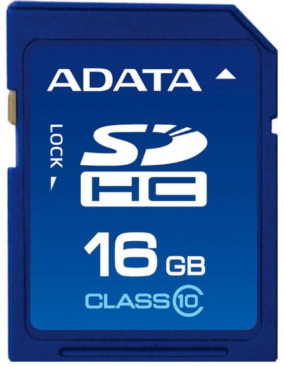 Карта памяти ADATA SDHC 16 Gb Class 10  Карта памяти ADATA • SDHC • 16 Гб • Class 10