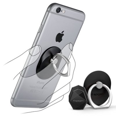 Кольцо-держатель Spigen Style Ring для iPhone и любых телефонов Black SGP11845  Держатель в виде кольца с функцией подставки