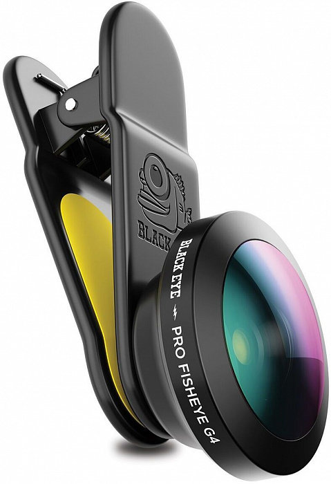 Фишай  PRO-объектив для смартфона Black Eye Pro Fisheye G4  Эффект «Рыбьего глаза» • Простая установка • Не оставляет следов на корпусе смартфона