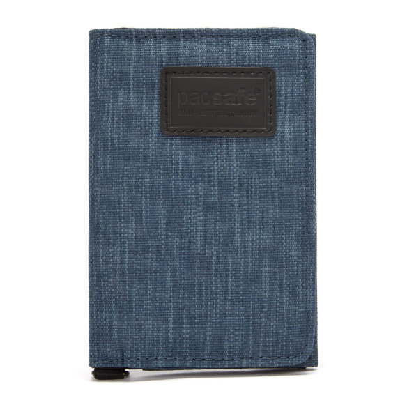 Кошелек-антивор Pacsafe RFIDsafe Trifold Denim  Карман на молнии для мелочи • Блокировка сканирования RFID • Застёжка на липучке • Карман для наличных денег • 6 отделов для банковских карт • Кольцо для крепление к рюкзакам и сумкам Pacsafe