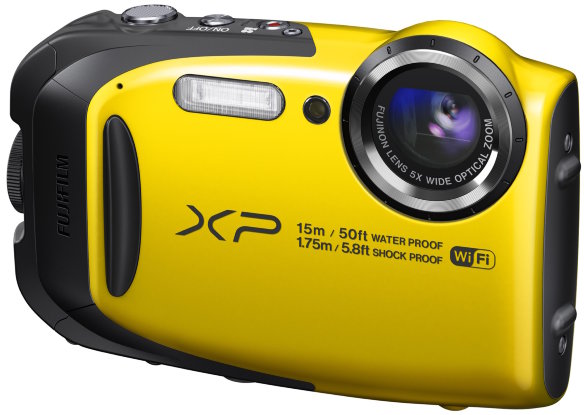 Подводный фотоаппарат Fujifilm FinePix XP80 Yellow  Подводный (до 15 м) • ударопрочный (до 1.75 м) • морозостойкий (до -10°C) • пыленепроницаемый • Wi-Fi • 16,4 Мпикс • зум 5х • дисплей 2.7" • видео FullHD 1080i